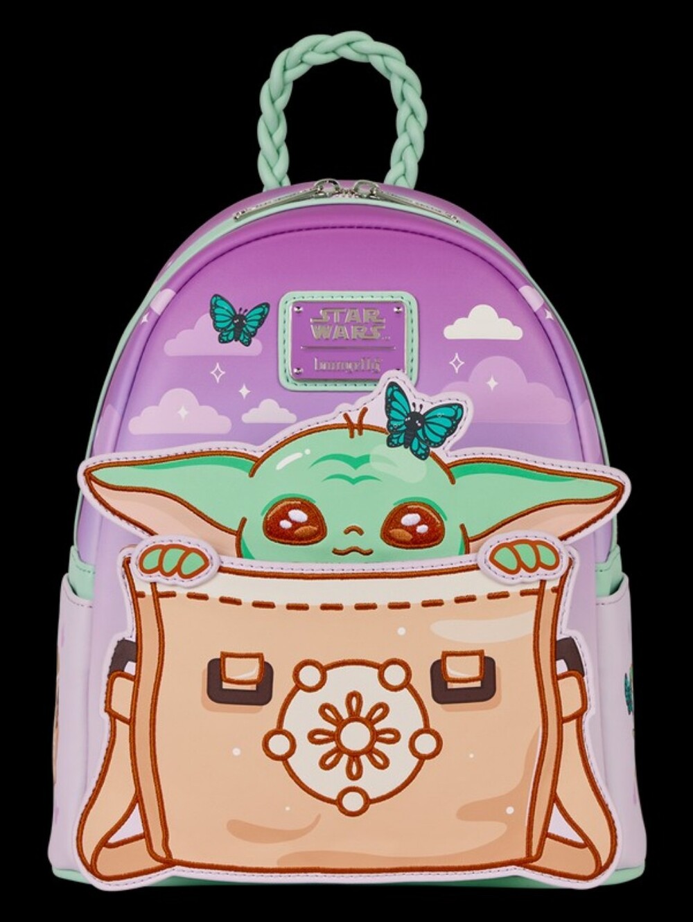 NWT Star Wars The Mandalorian Grogu Butterfly Loungefly Backpack - Picture 9 of 9